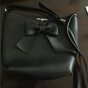 Karl Lagerfeld Black Bow Accent Women's Bag